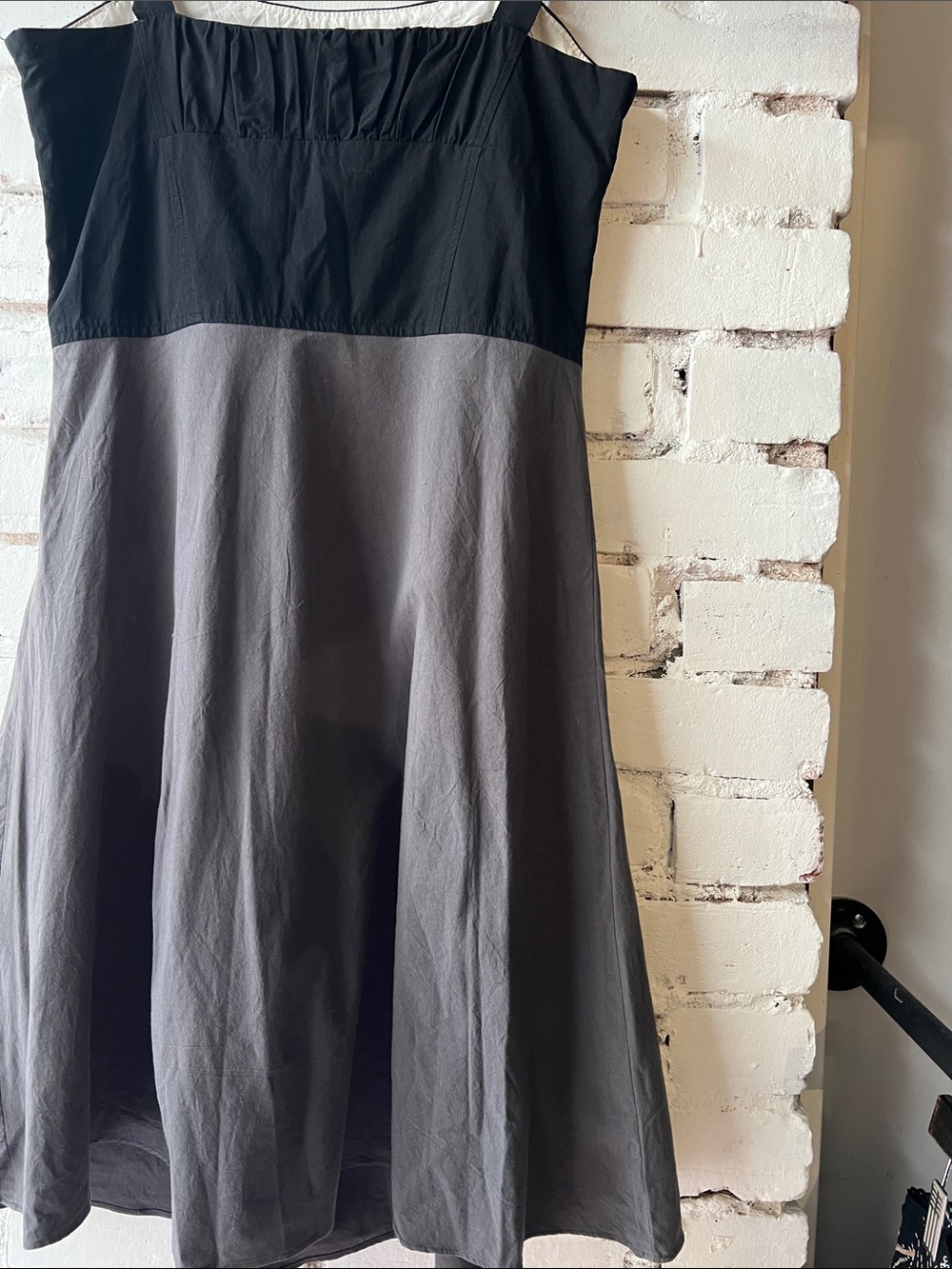 Vintage Strappy Midi Dress in Black, Gray & Cream - Picture 5 of 8